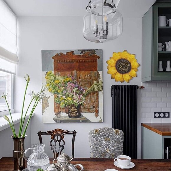 NEW Sunflower Metal Flowers Wall Decor Metal Wall Art Decorations 12 Inch - Picture 8 of 8